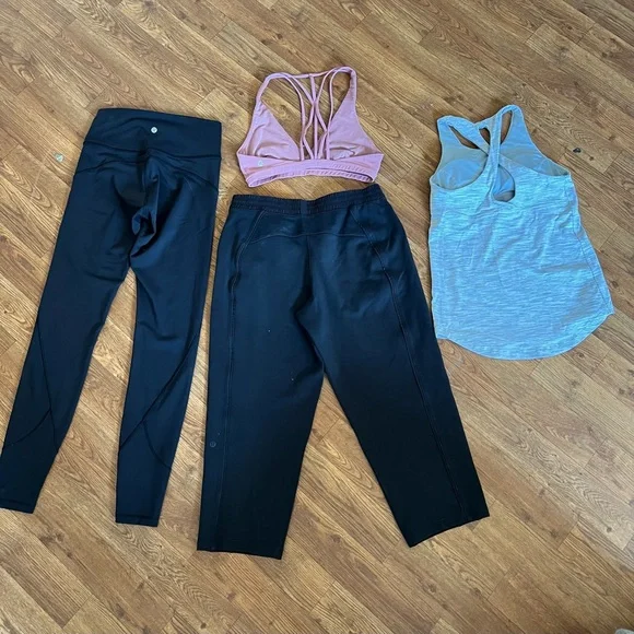 Lululemon Bundle 4 Piece Sport Bra, Leggings, Sleeveless Top Bundle Set Size 6 - Picture 2 of 12